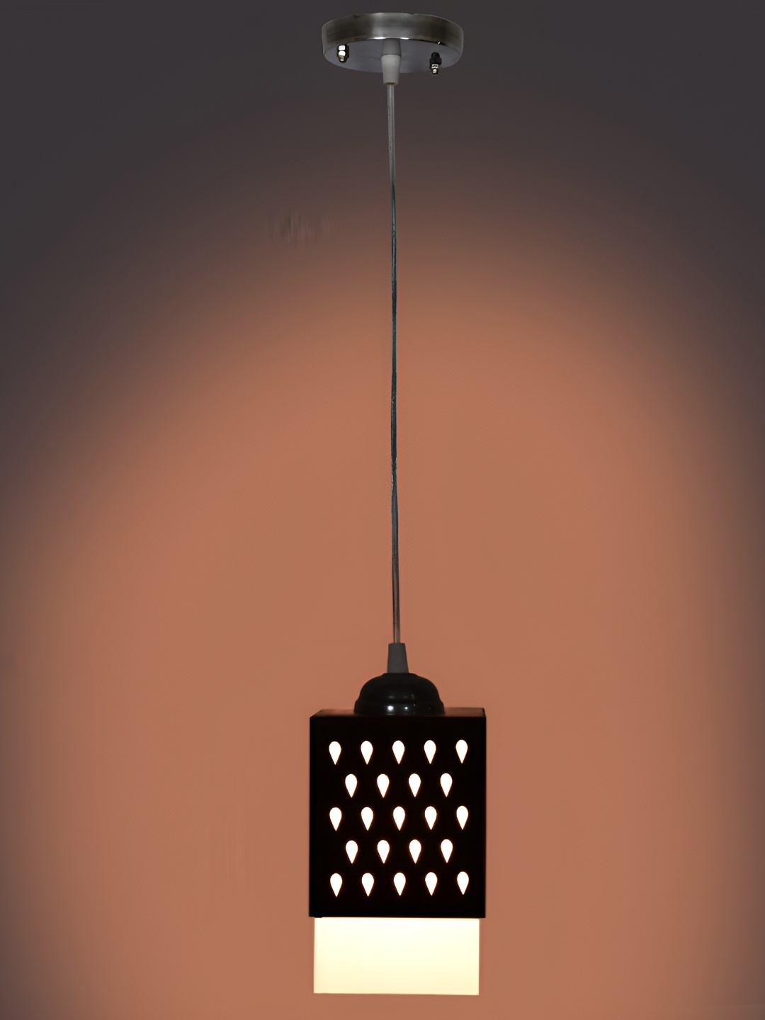 

1ST TIME Black Textured wooden Traditional Ceiling Lamp