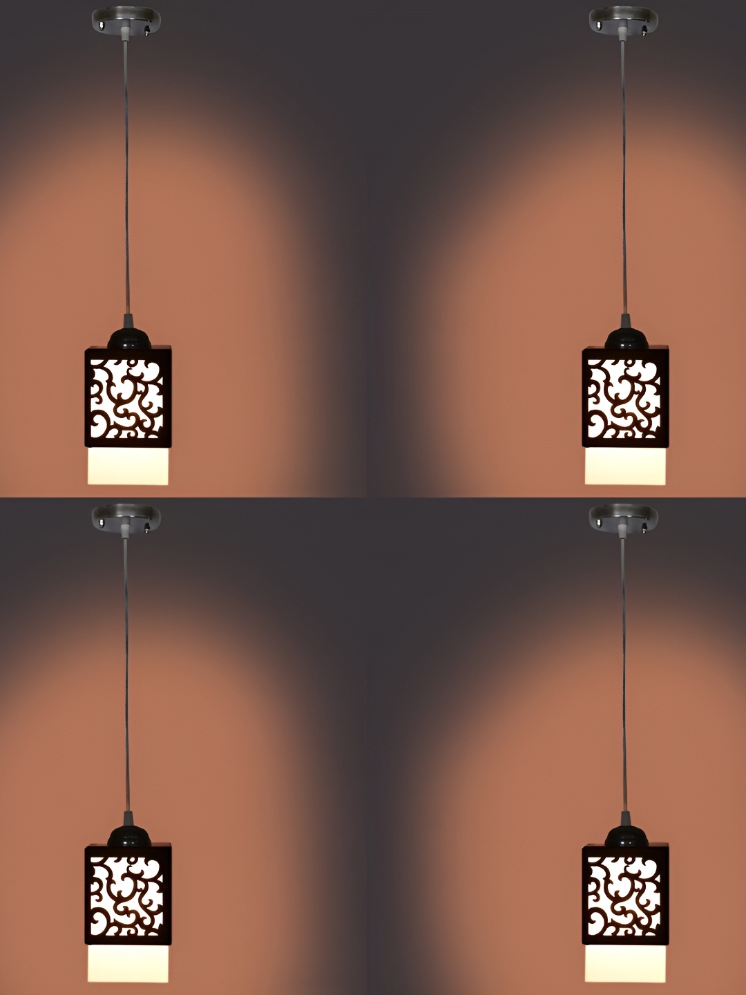 

1ST TIME Black 4 Pcs Textured Traditional Ceiling Lamp