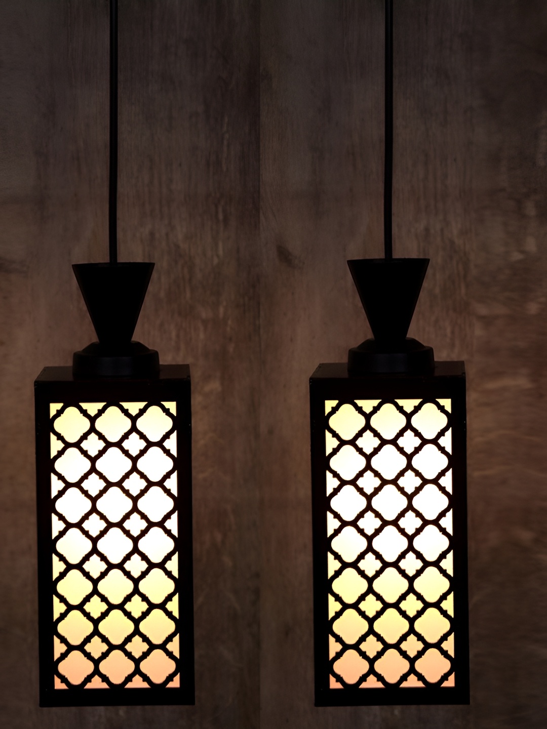 

1ST TIME Brown & White 2 Pieces Textured Traditional Ceiling Lamps