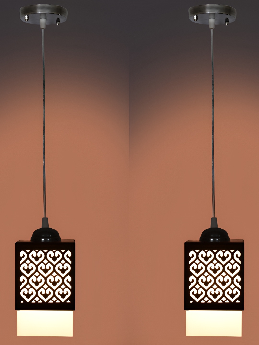 

1ST TIME Black Textured Contemporary Wooden Ceiling Lamp