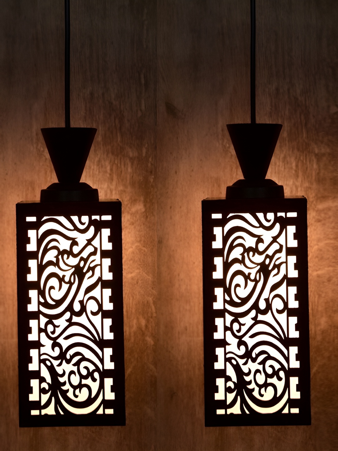 

1ST TIME Brown 2 Pcs Textured Traditional Ceiling Lamp