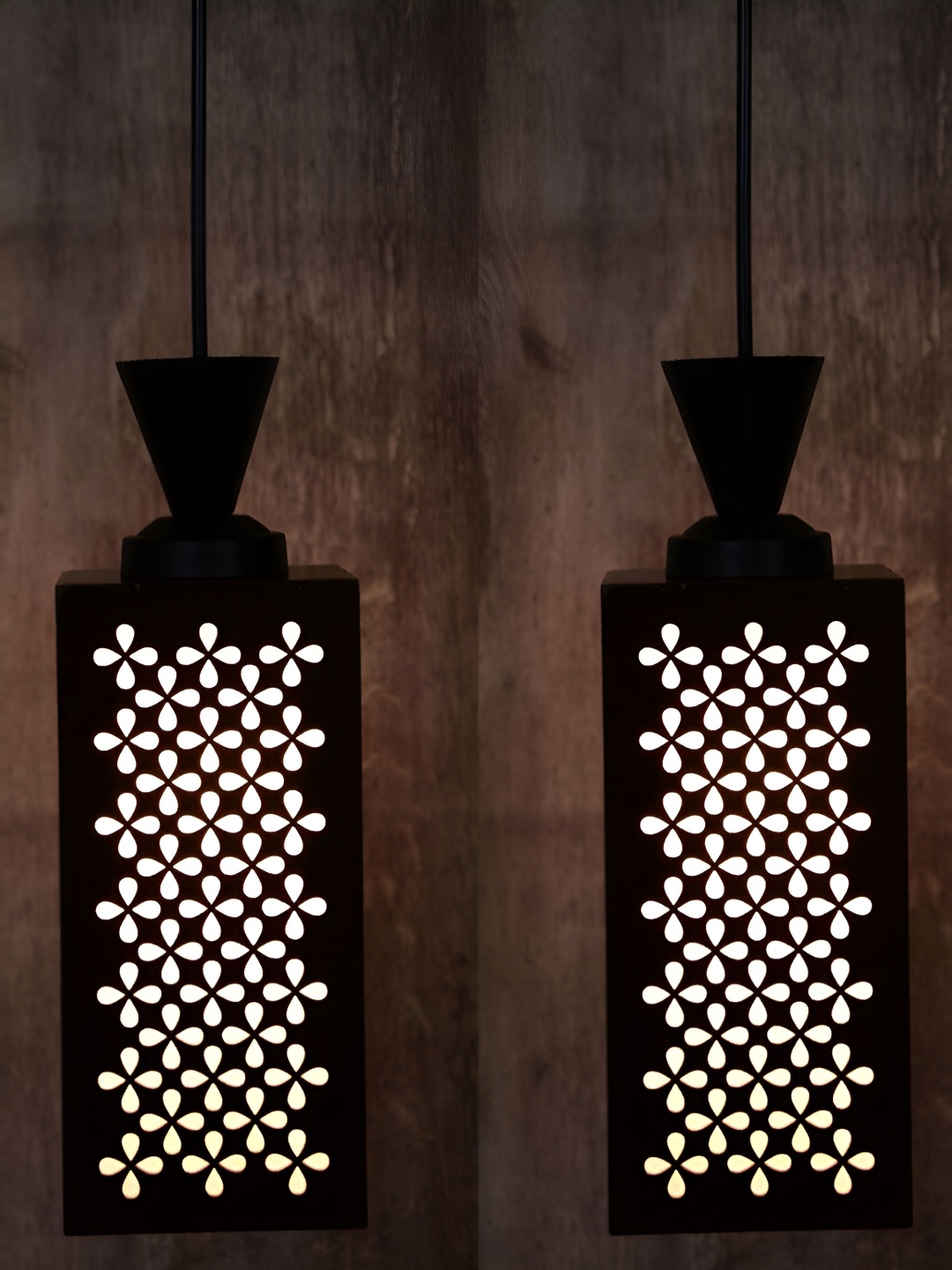 

1ST TIME Brown & White 2 Pieces Textured Traditional Ceiling Lamps