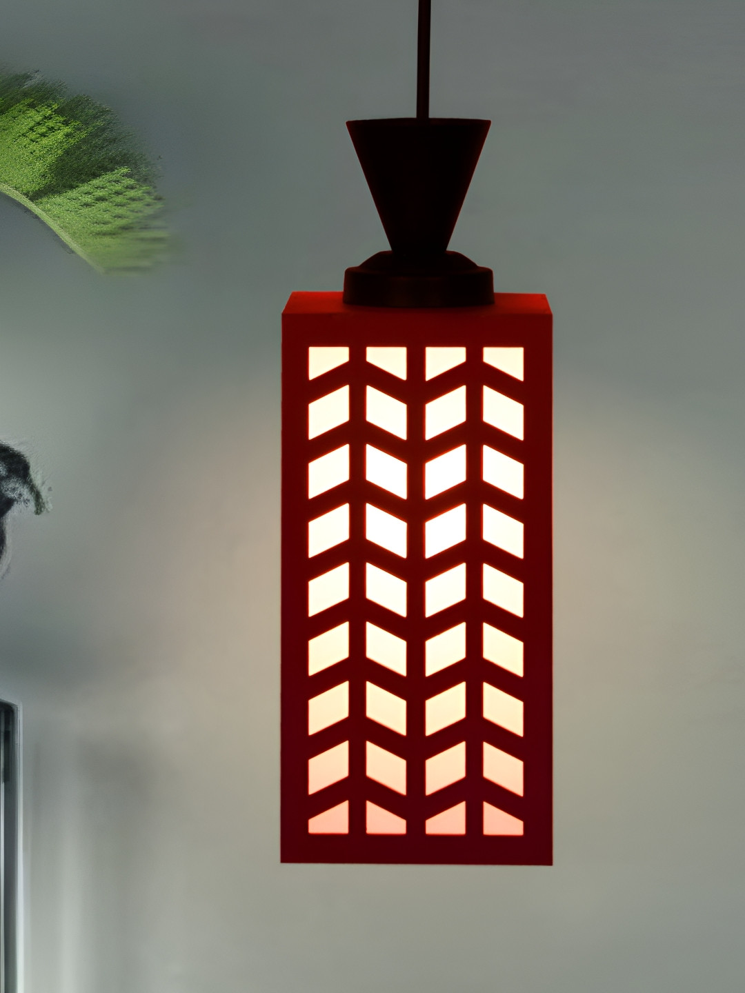 

1ST TIME Red Textured Contemporary Rectangle Shaped Ceiling Lamp
