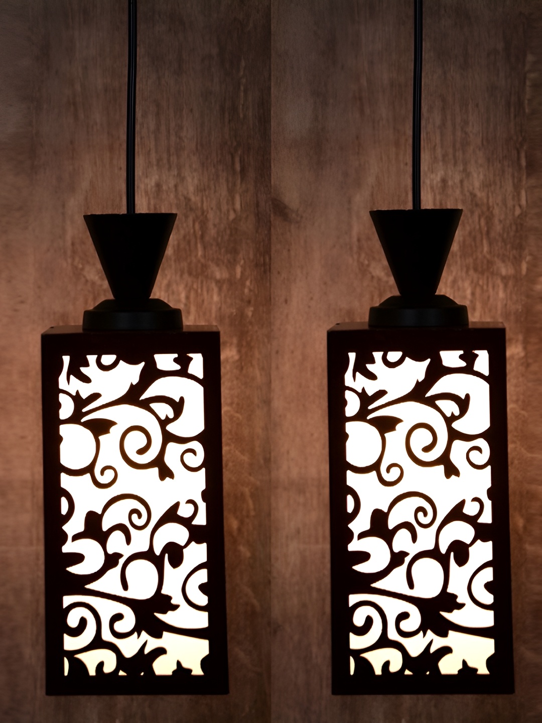 

1ST TIME Brown 2 Pieces Textured Traditional Ceiling Lamps