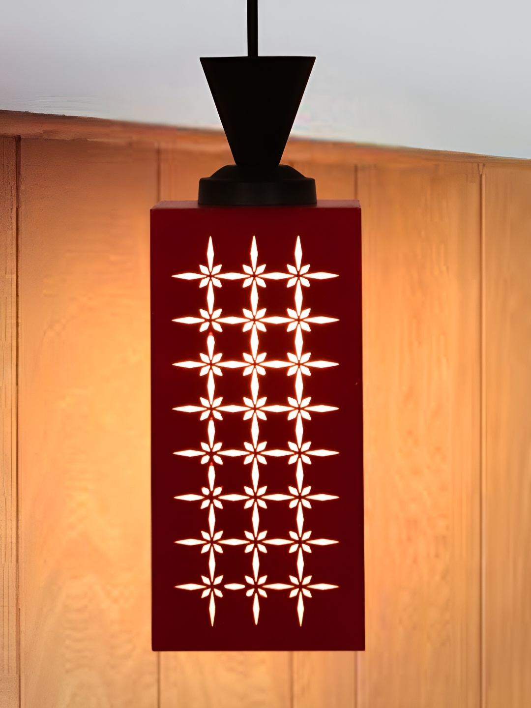 

1ST TIME Red Rectangular Textured Ceiling Lamp