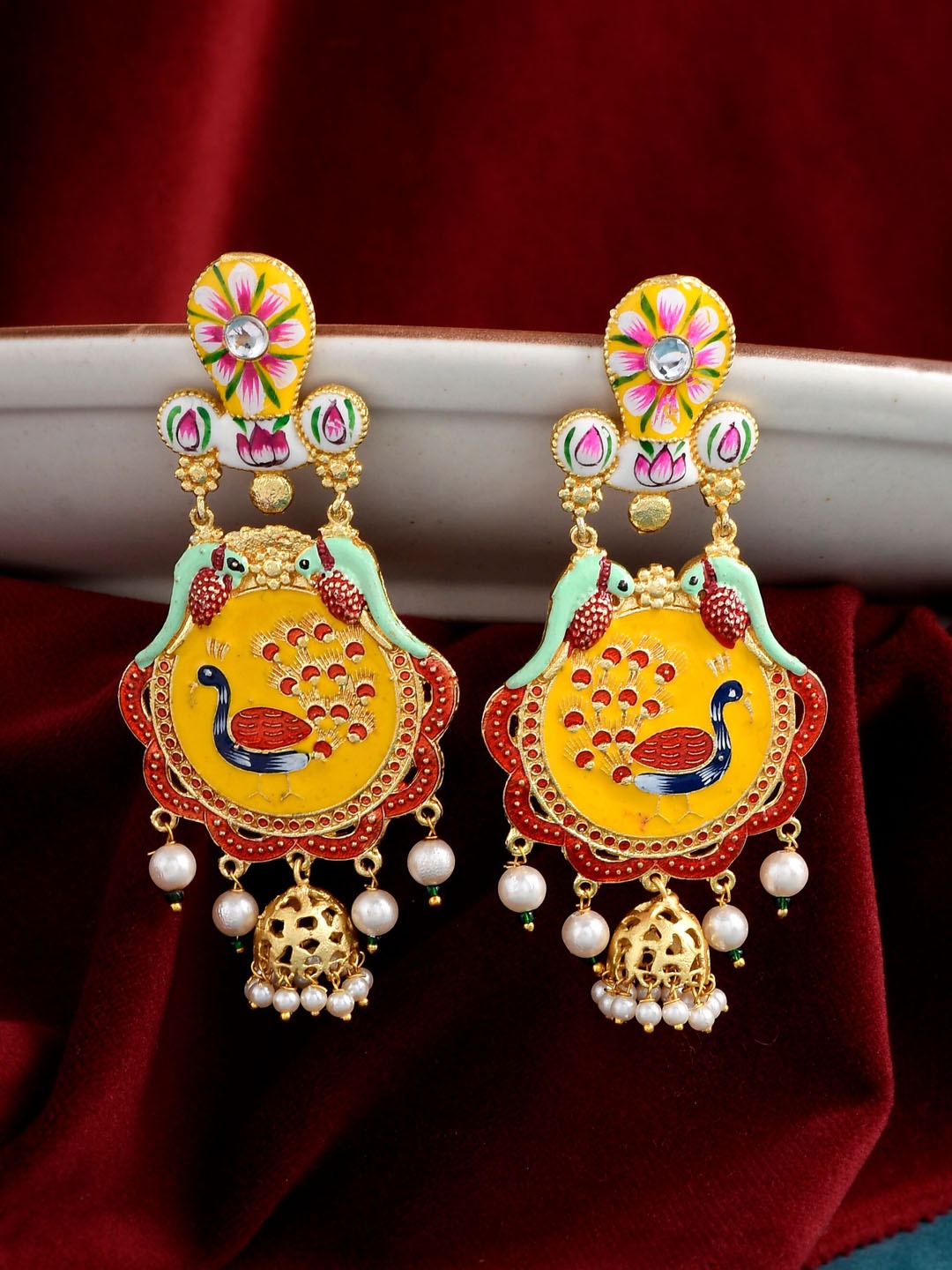 

Silvermerc Designs Gold Plated Circular Drop Earrings