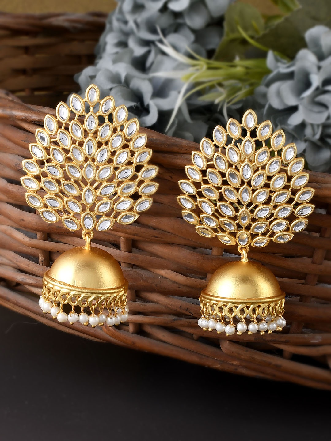 

Silvermerc Designs Gold-Plated Circular Jhumkas