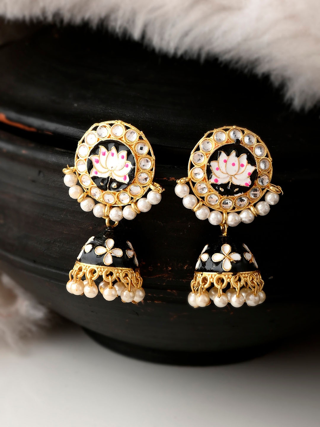 

Silvermerc Designs Gold-Plated Circular Jhumkas