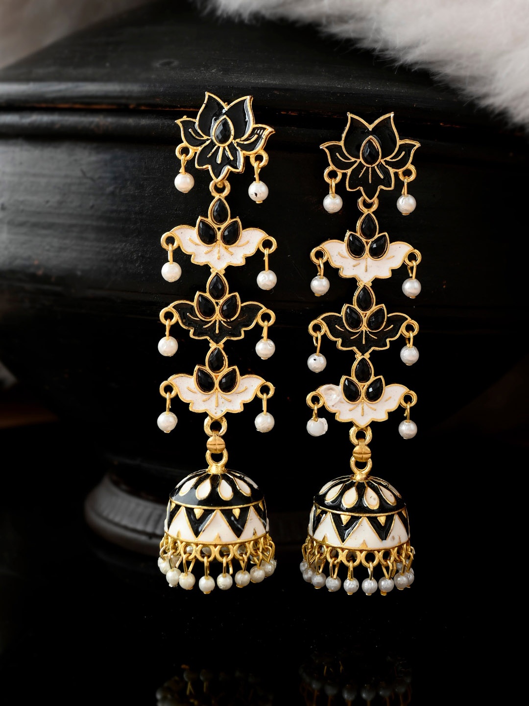 

Silvermerc Designs Gold-Plated Circular Jhumkas Earrings