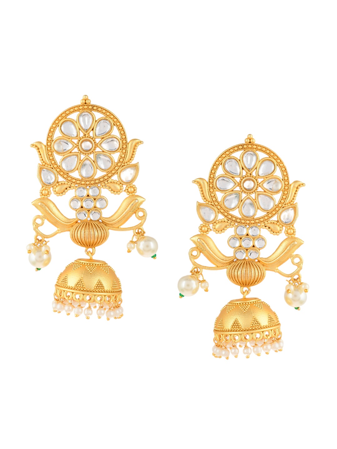 

Silvermerc Designs Gold-Plated Circular Jhumkas