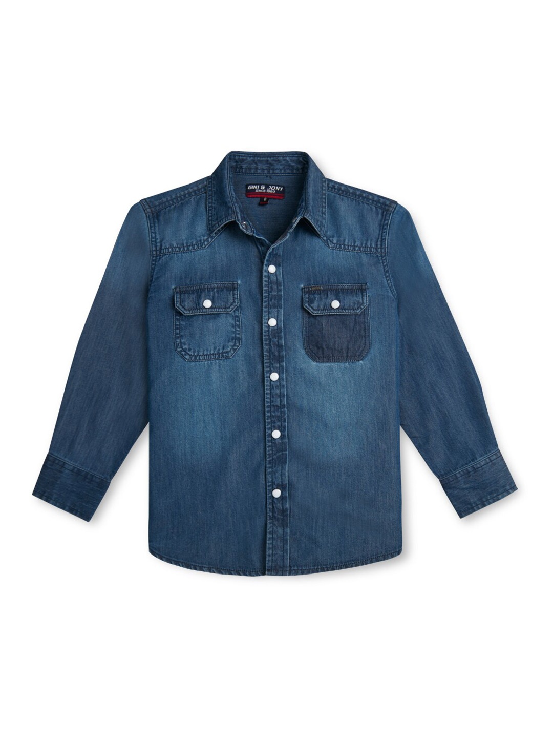 

Gini and Jony Boys Denim Casual Shirt, Blue