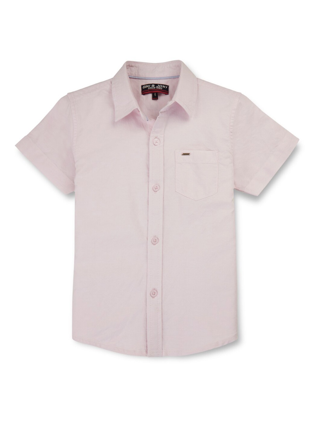 

Gini and Jony Boys Spread Collar Opaque Cotton Casual Shirt, Pink