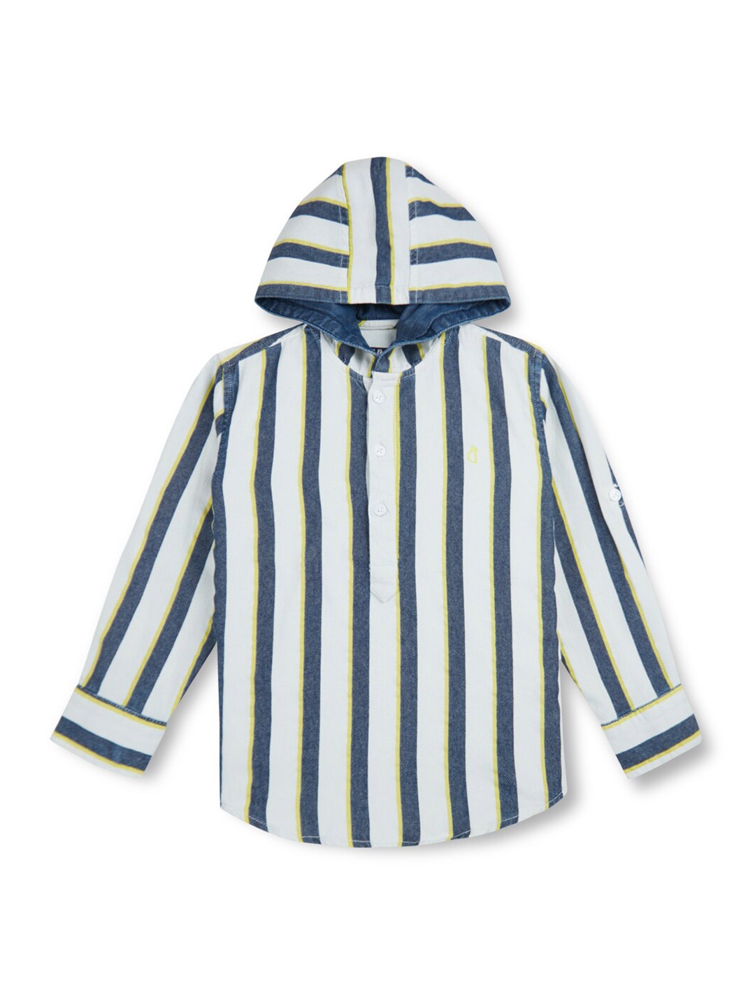 

Gini and Jony Boys Hooded Opaque Striped Cotton Casual Shirt, White