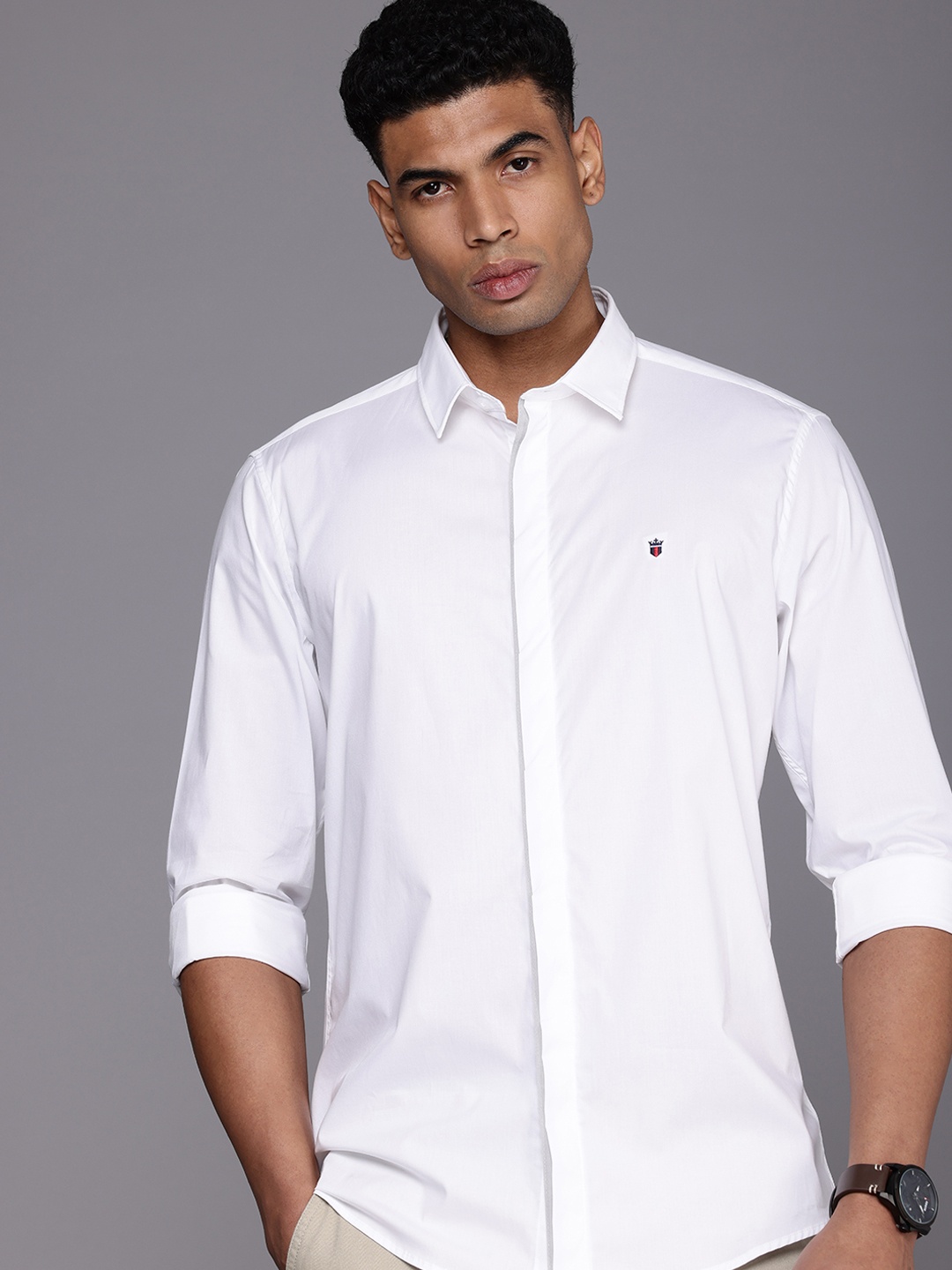 

Louis Philippe Sport Men Slim Fit Pure Cotton Casual Shirt, White