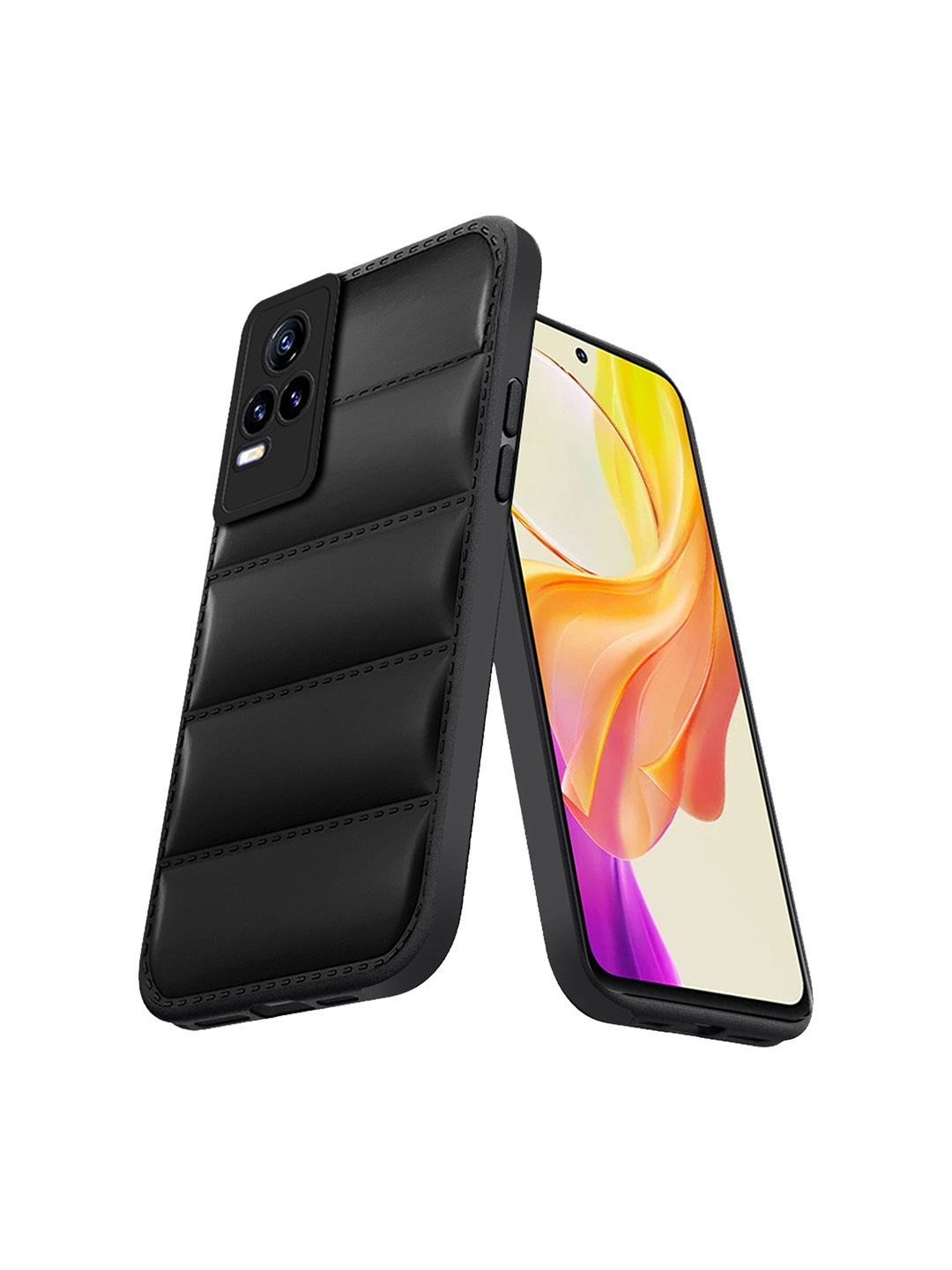 

Karwan Vivo V21 5G Mobile Back Case, Black