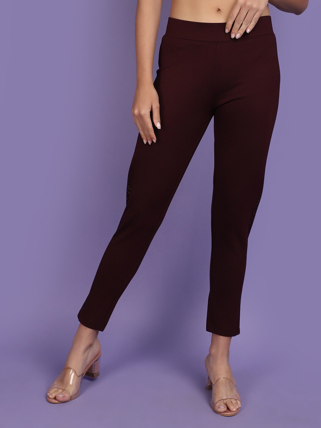 

V-Mart Women Slim Fit Jeggings, Maroon