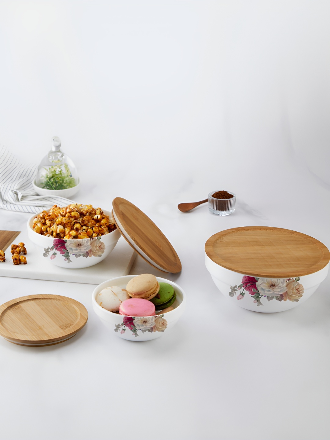 

Cello Royale White 3 Pieces Leak Proof Opalware Casseroles