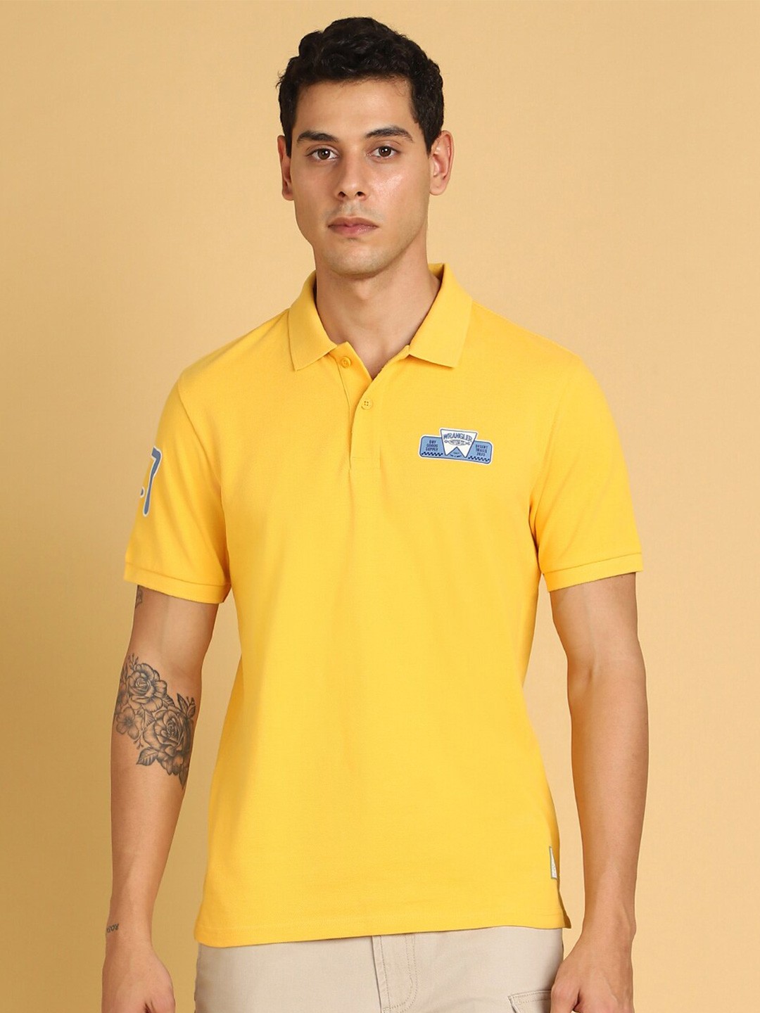 

Wrangler Polo Collar Short Sleeves Regular Fit T-shirt, Yellow