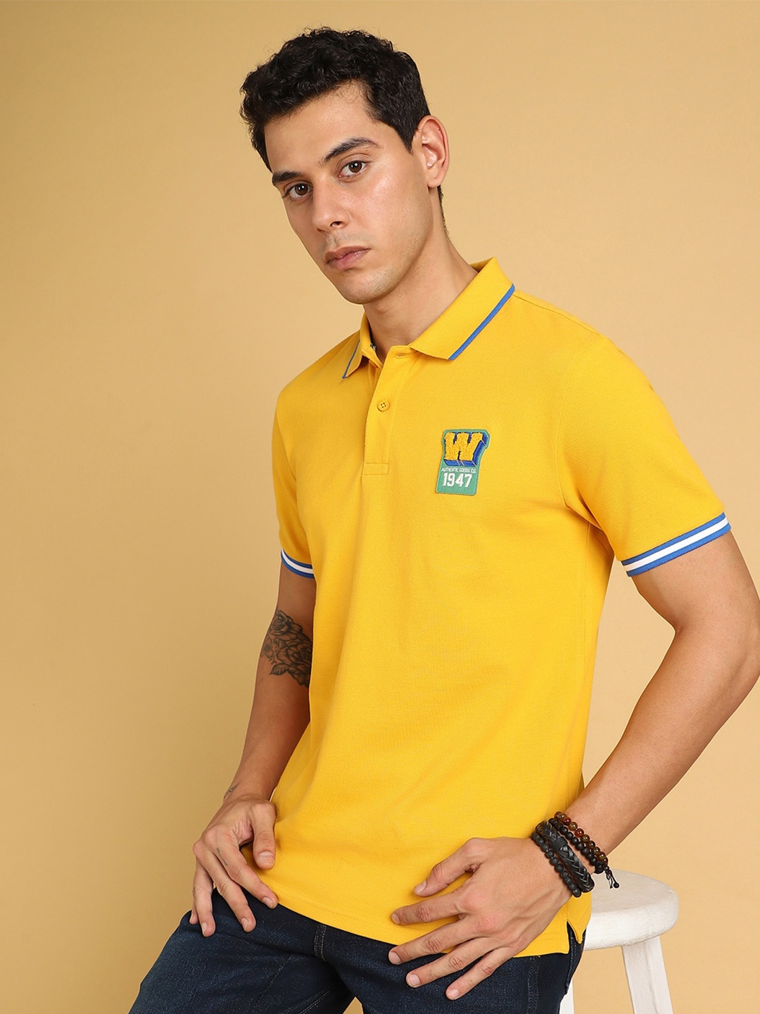 

Wrangler Polo Collar Short Sleeves Regular Fit T-shirt, Yellow