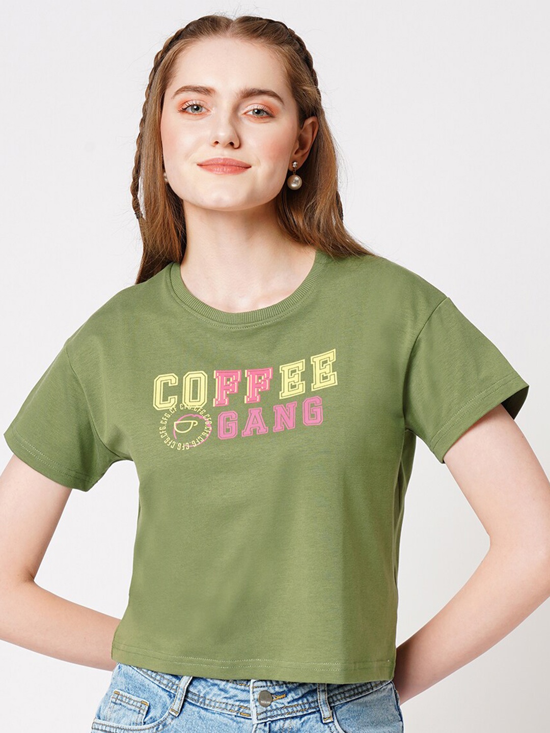 

Kraus Jeans Typography Printed Slim Fit T-shirt, Olive