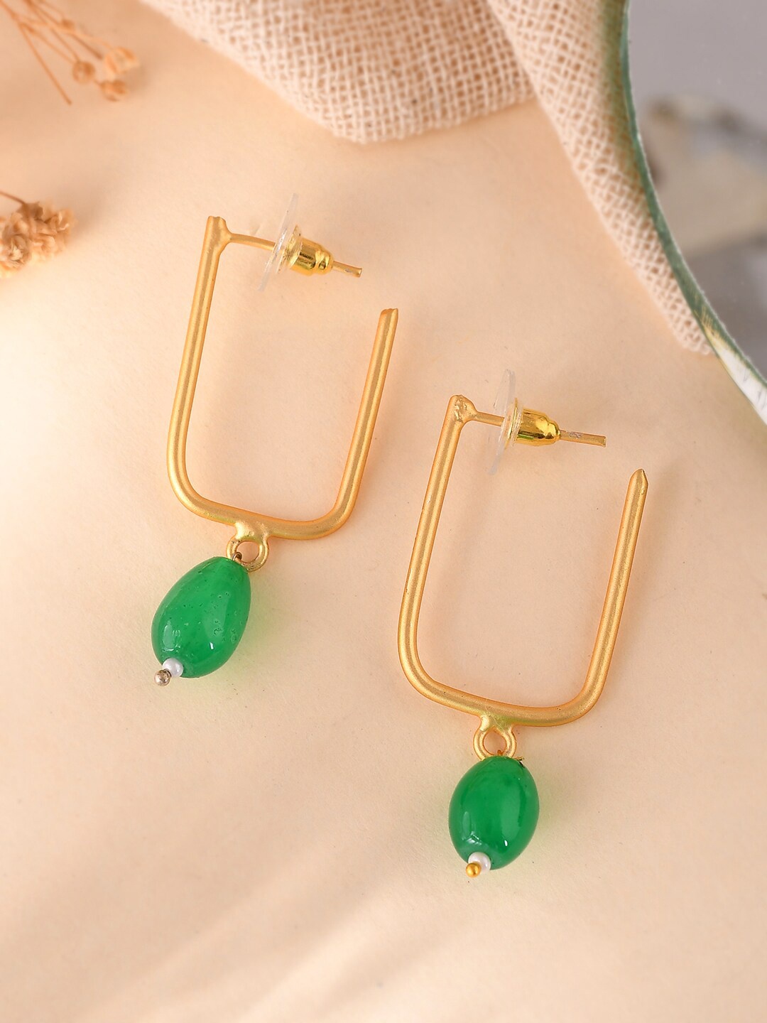 

Silvermerc Designs Gold-Plated Square Drop Earrings