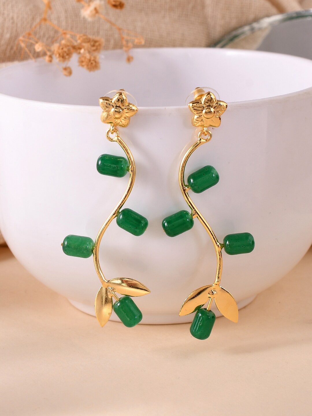 

Silvermerc Designs Gold-Plated Circular Drop Earrings