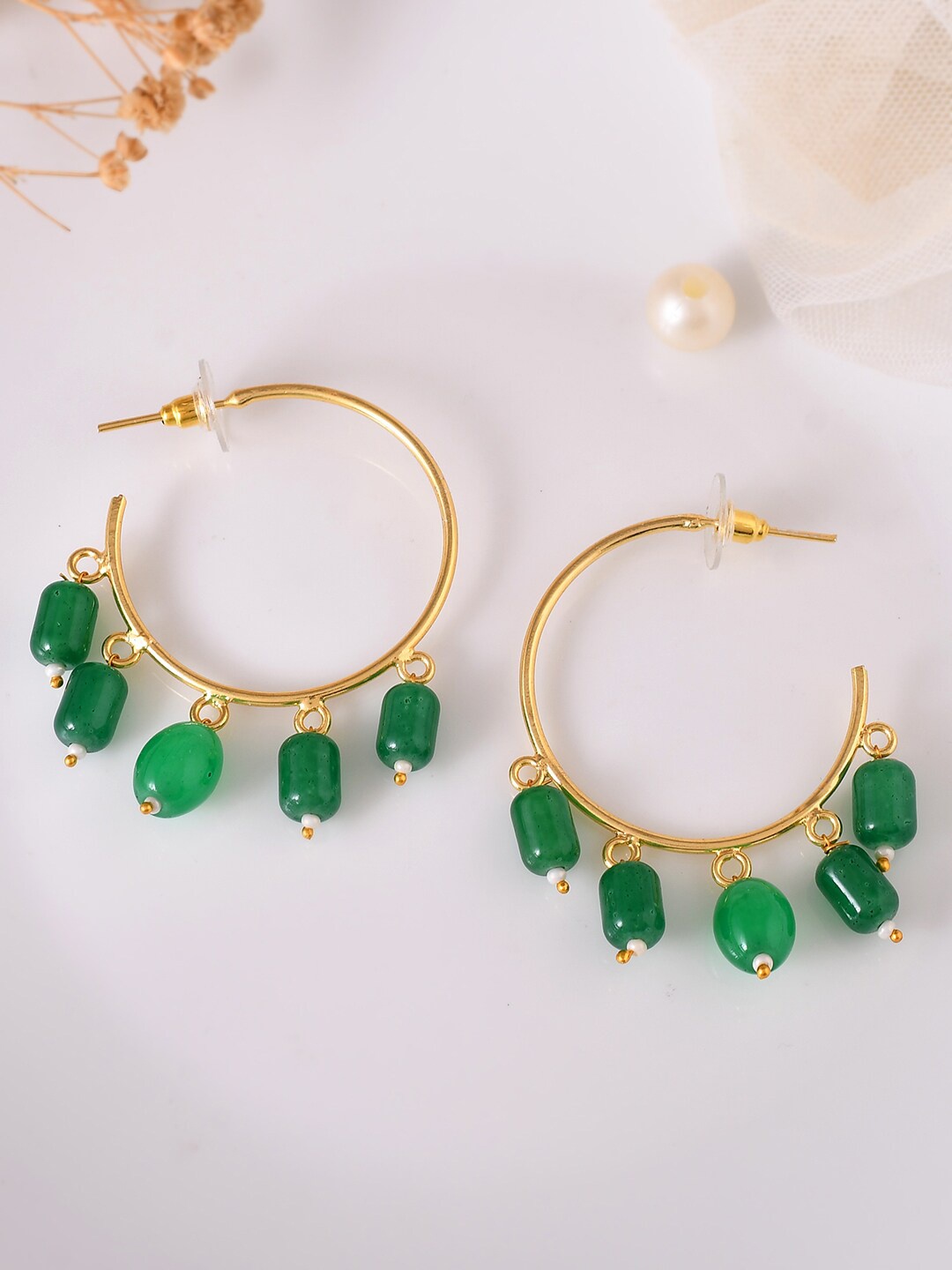 

Silvermerc Designs Gold-Plated Circular Drop Earrings