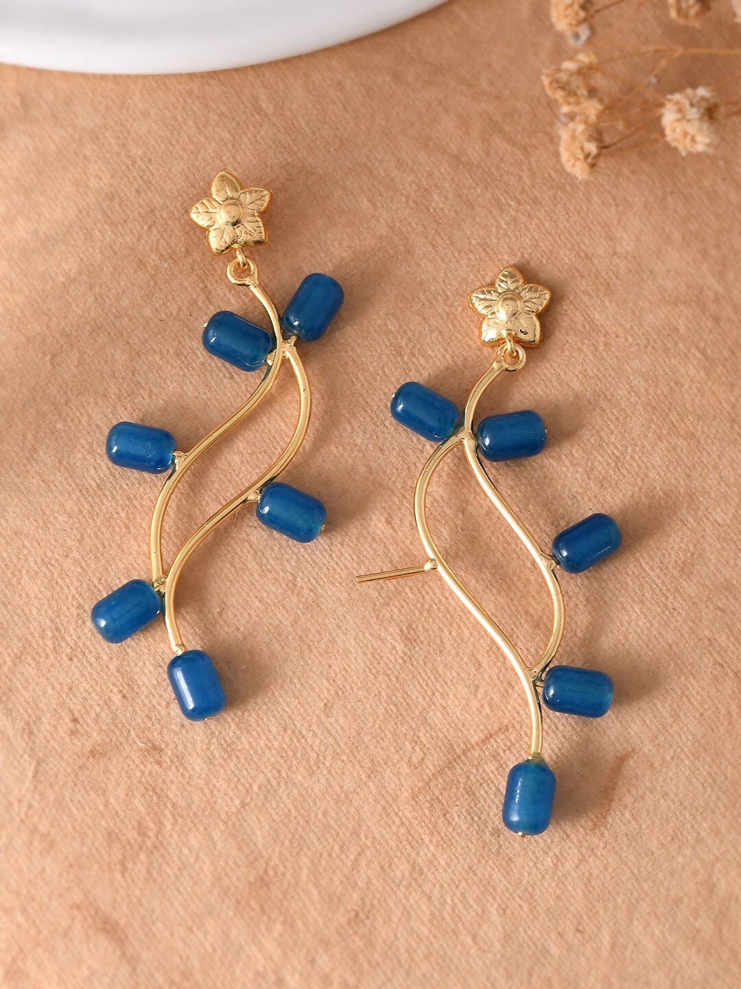 

Silvermerc Designs Gold-Plated Floral Drop Earrings