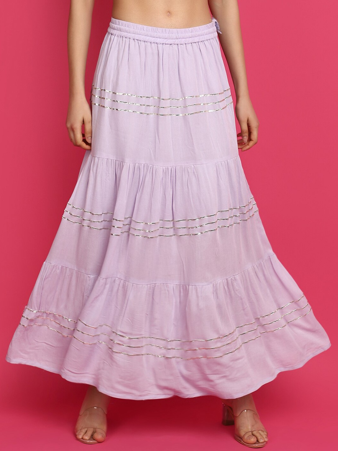 

V-Mart Tiered Maxi Skirt, Lavender