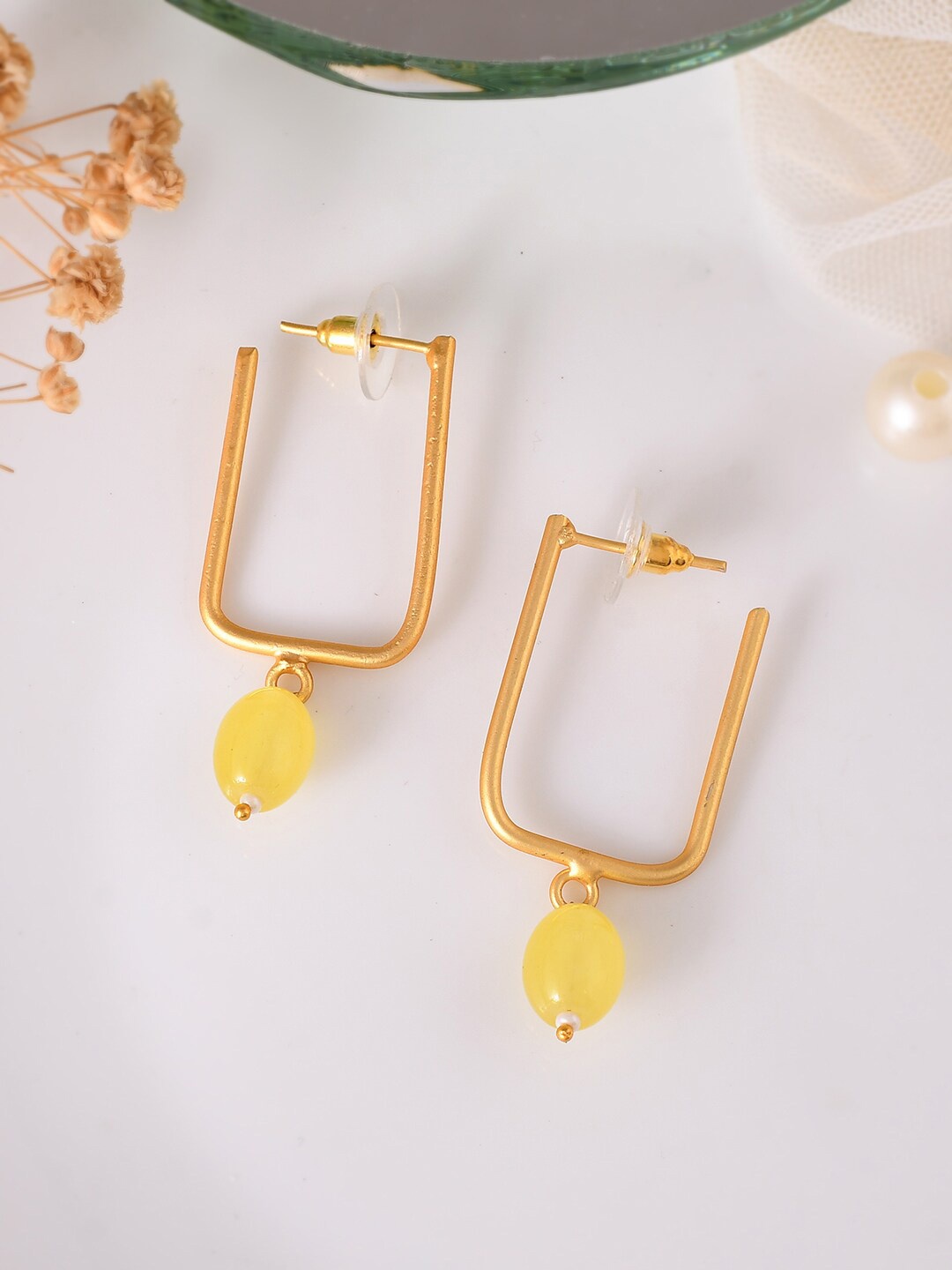 

Silvermerc Designs Gold-Plated Circular Drop Earrings