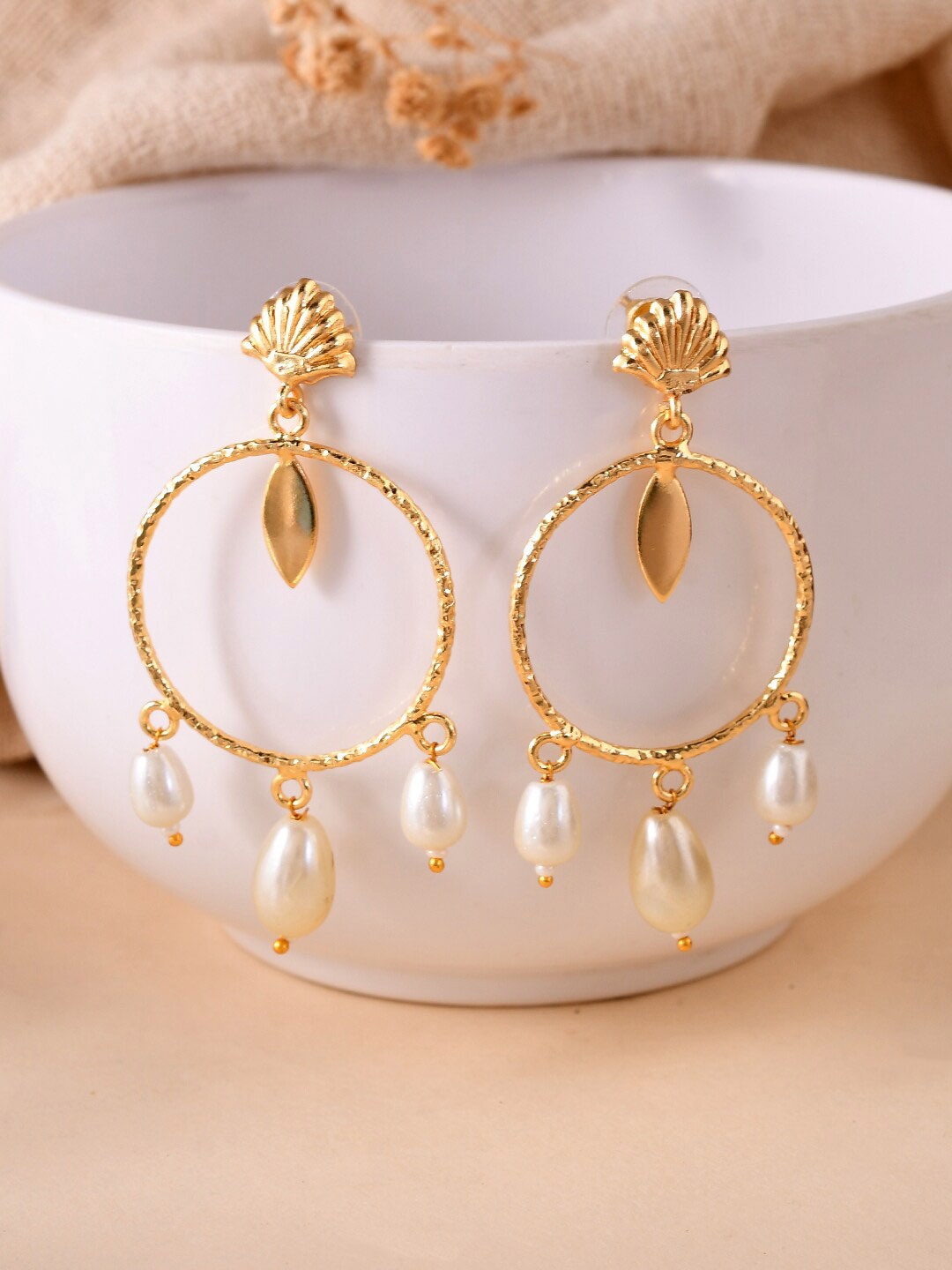 

Silvermerc Designs Gold-Plated Circular Drop Earrings
