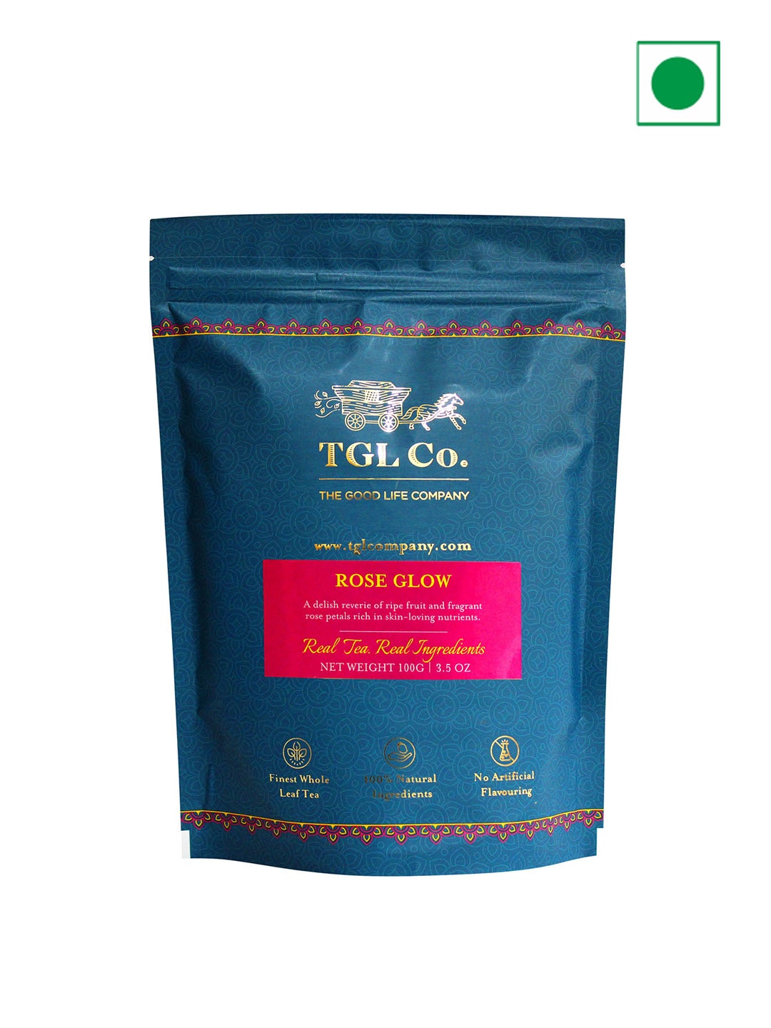 

TGL Co. Rose Glow Black Tea Loose Leaf -32 Gm Each, Blue