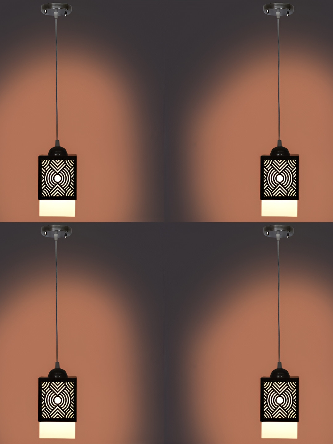 

1ST TIME Brown 4 Pieces Textured Traditional Ceiling Lamp