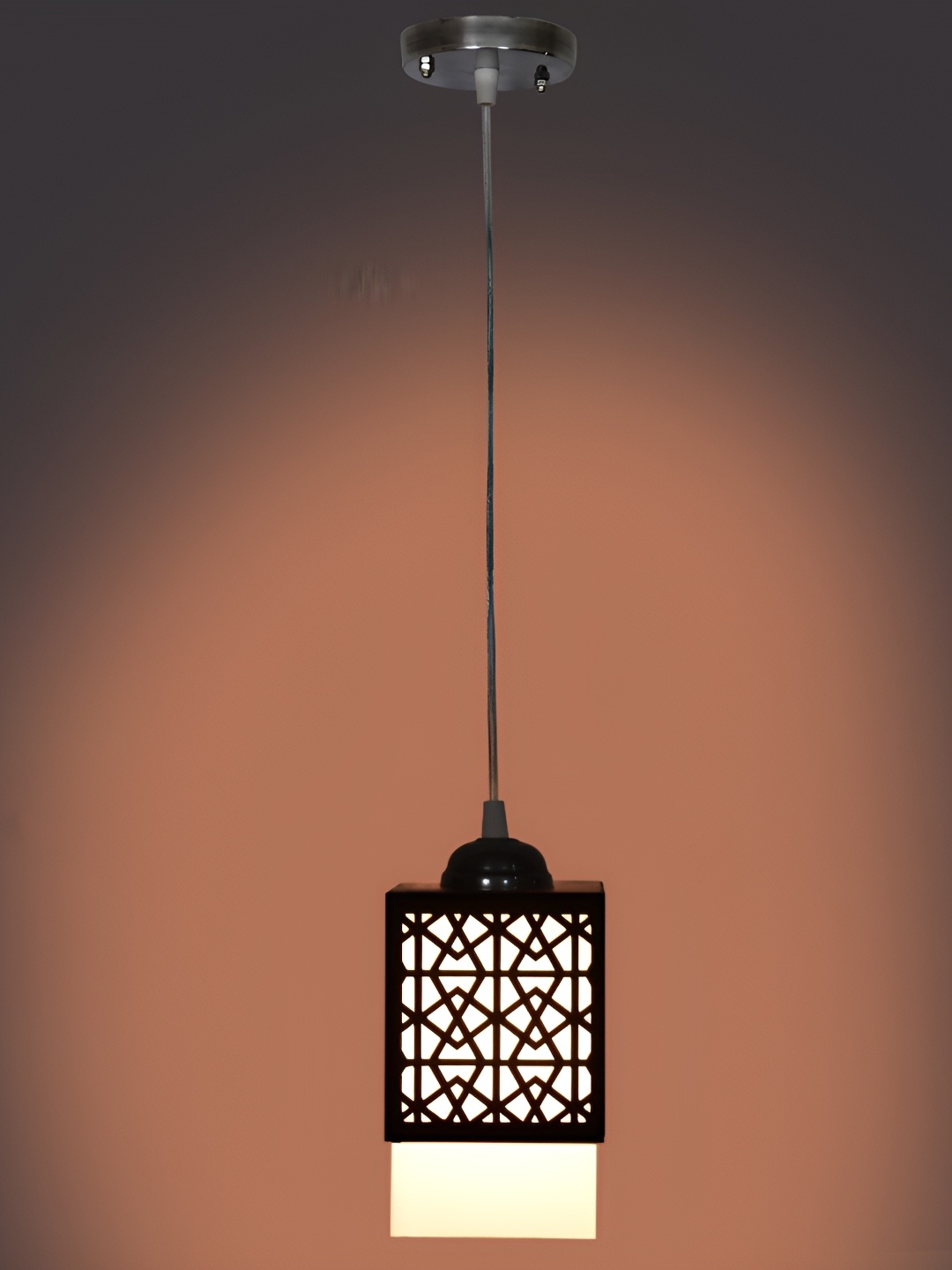 

1ST TIME Black Textured Rectangle Contemporary Wooden Ceiling Lamp