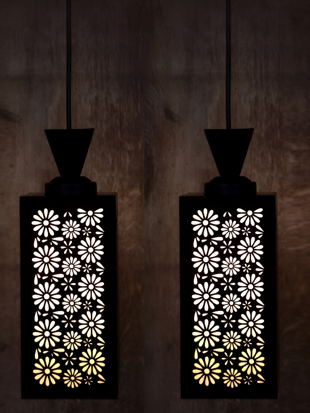 

1ST TIME Brown & White 2 Pieces Textured Traditional Ceiling Lamps