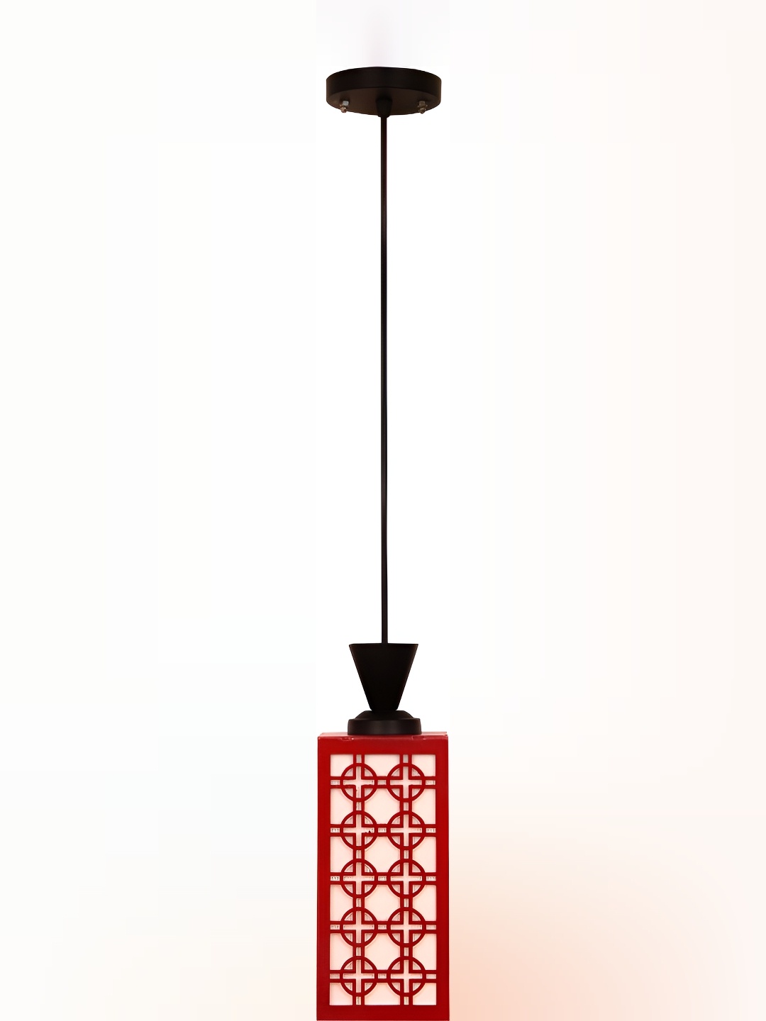 

1ST TIME Red Textured Contemporary Wooden Ceiling Lamp