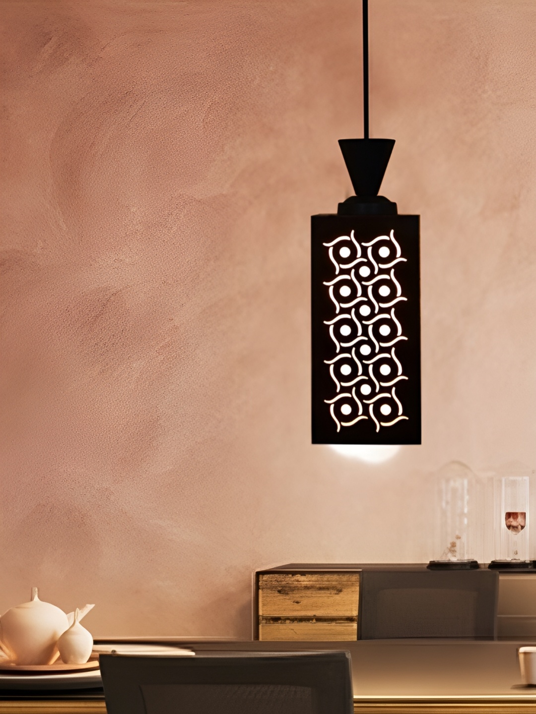 

1ST TIME Brown Textured Wooden Contemporary Ceiling Lamp