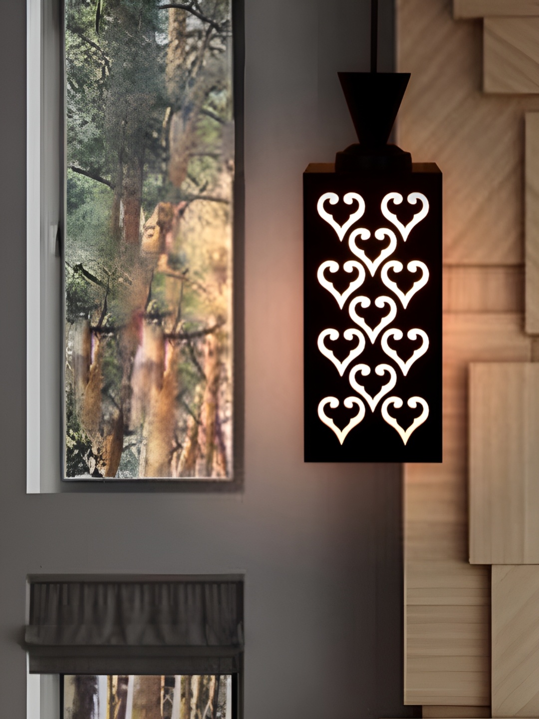 

1ST TIME Brown & White Textured Traditional Ceiling Lamp