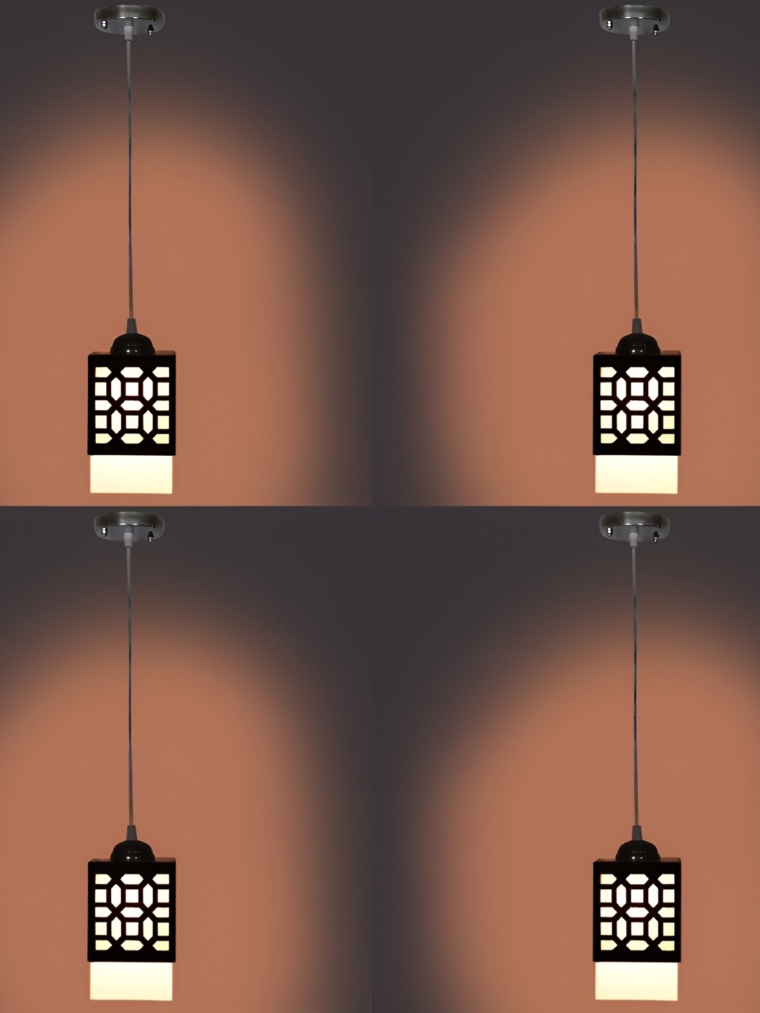 

1ST TIME Brown 4 Pieces Textured Contemporary Wooden Ceiling Lamp