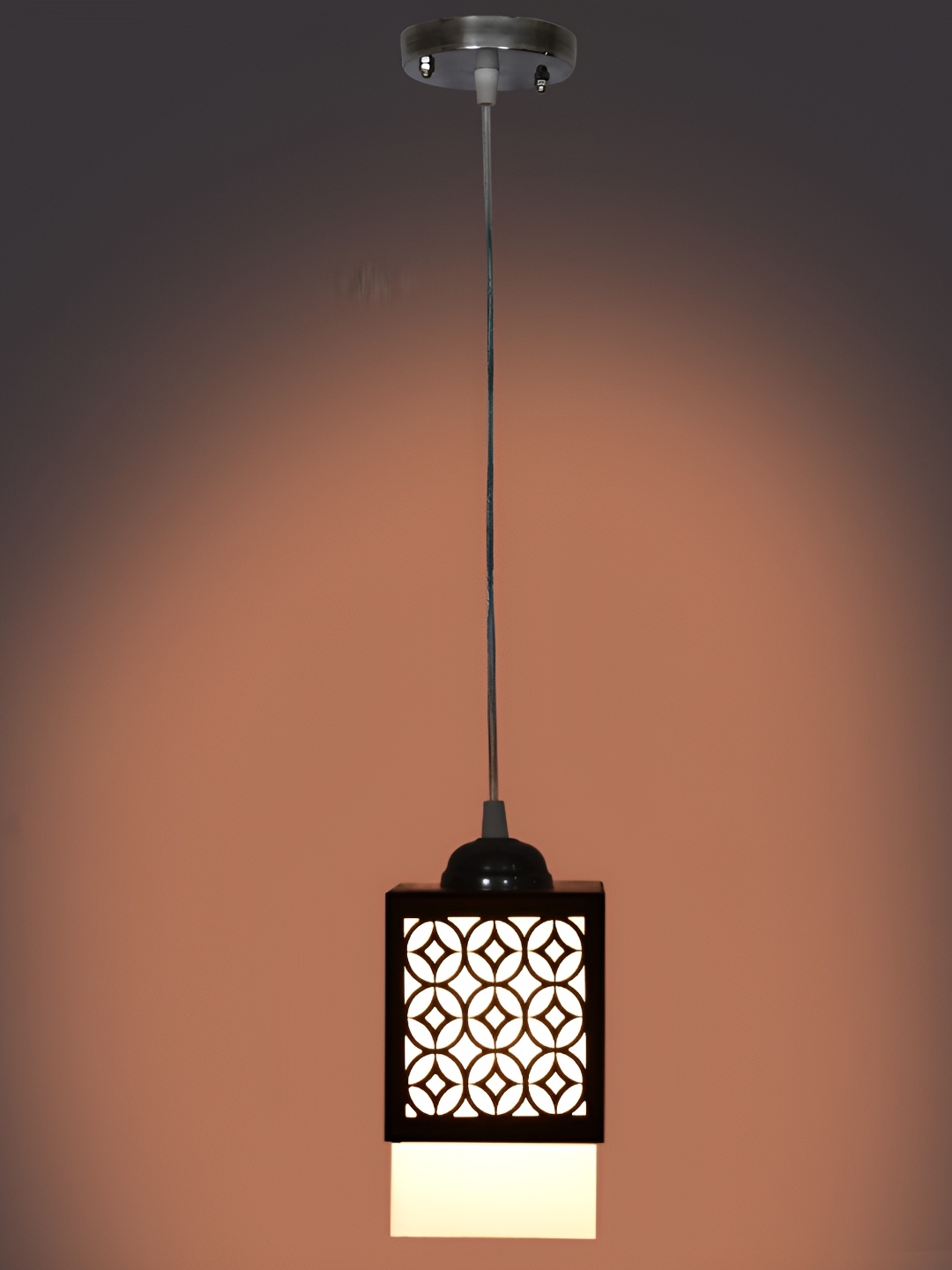 

1ST TIME Black Textured Traditional Wooden Ceiling Lamp