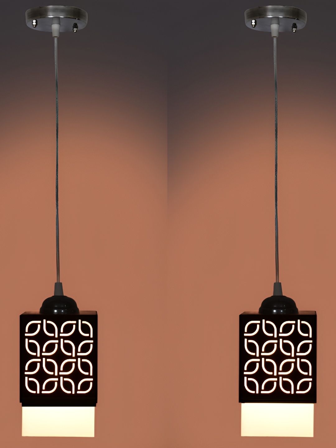 

1ST TIME Black 2 Pieces Textured Traditional Ceiling Lamp