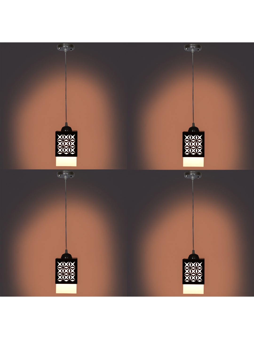 

1ST TIME Brown 4 Pcs Rectangular Textured Ceiling Lamp