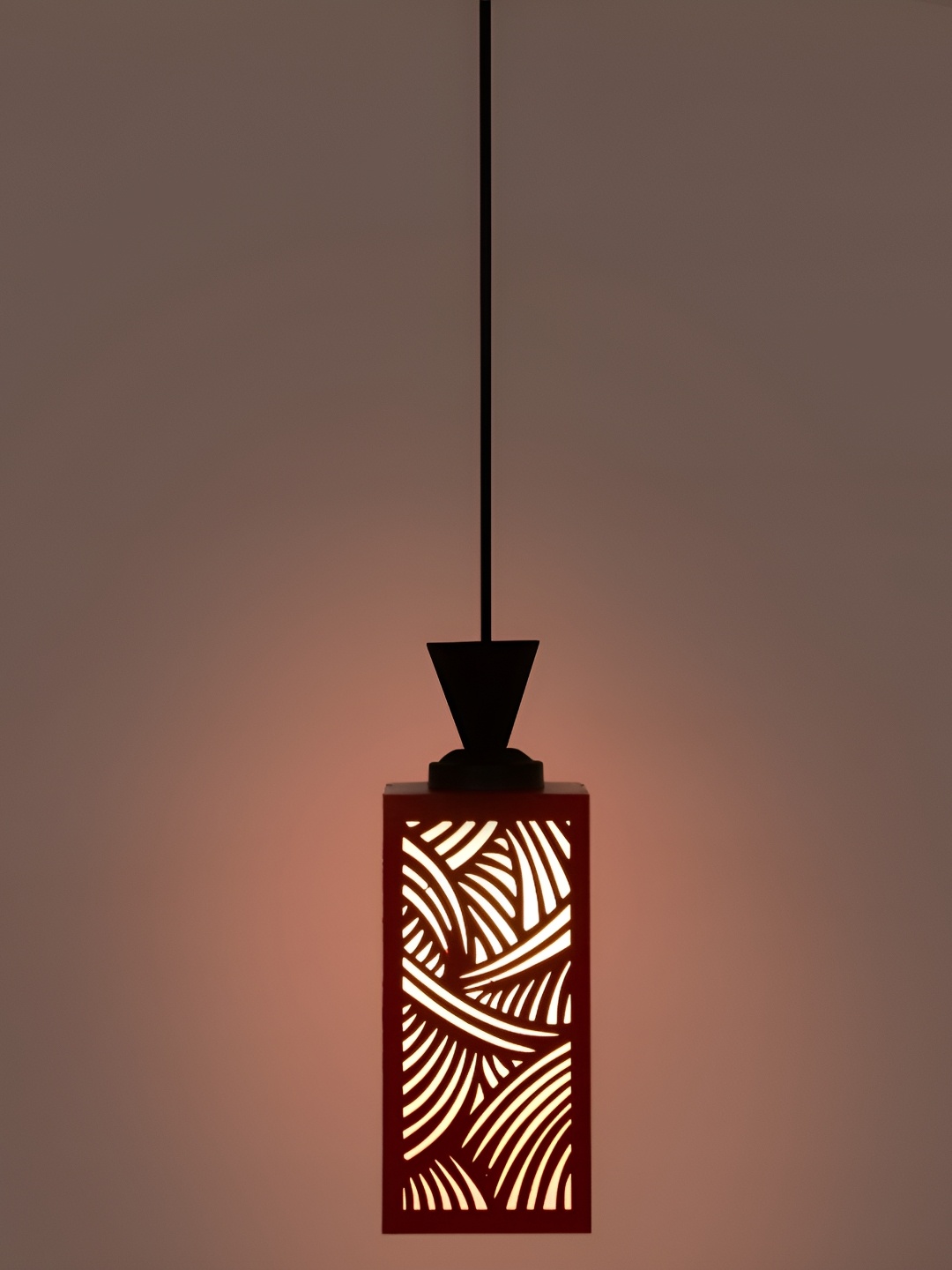 

1ST TIME Red Textured Contemporary Wooden Ceiling Lamp