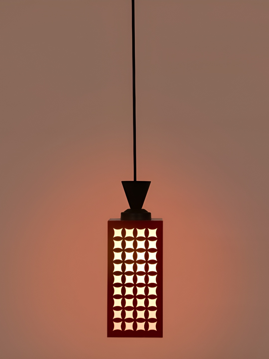 

1ST TIME Red Textured Wooden Contemporary Ceiling Lamp