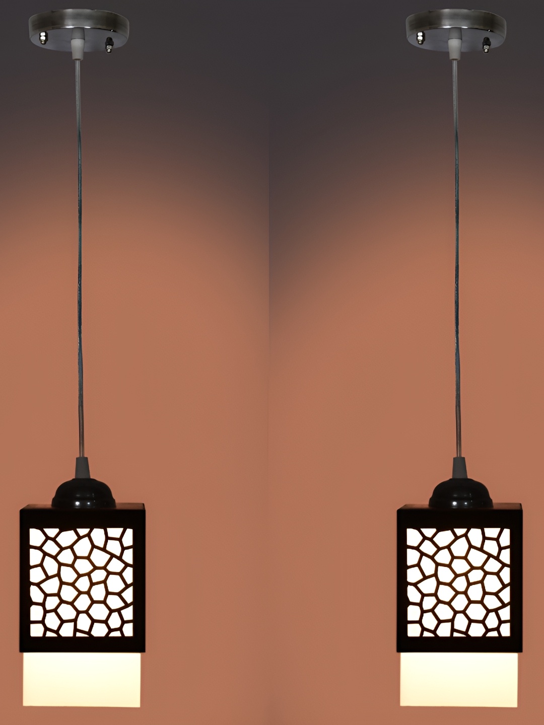

1ST TIME Black & White 2 Pieces Textured Traditional Ceiling Lamps