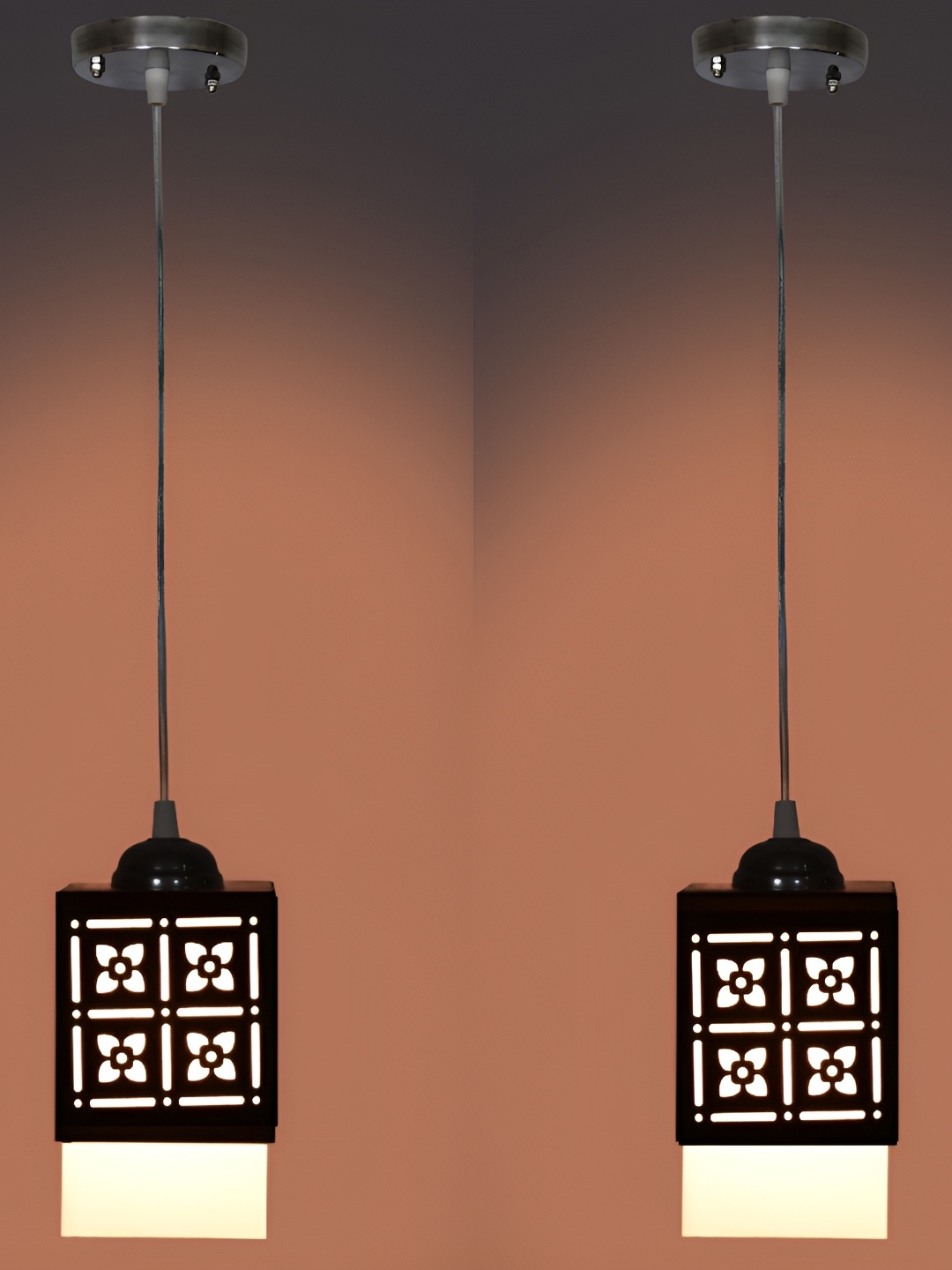 

1ST TIME Black and White 2 Pieces Textured Traditional Ceiling Lamps