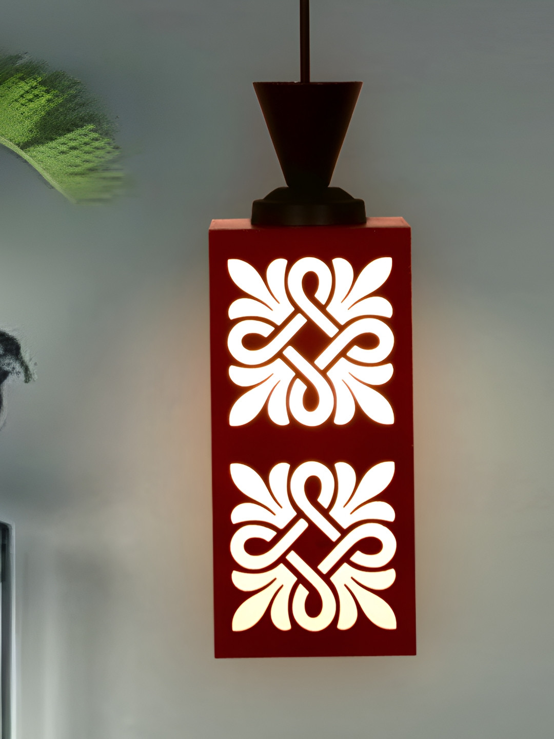 

1ST TIME Red & White Textured Traditional Ceiling Lamp