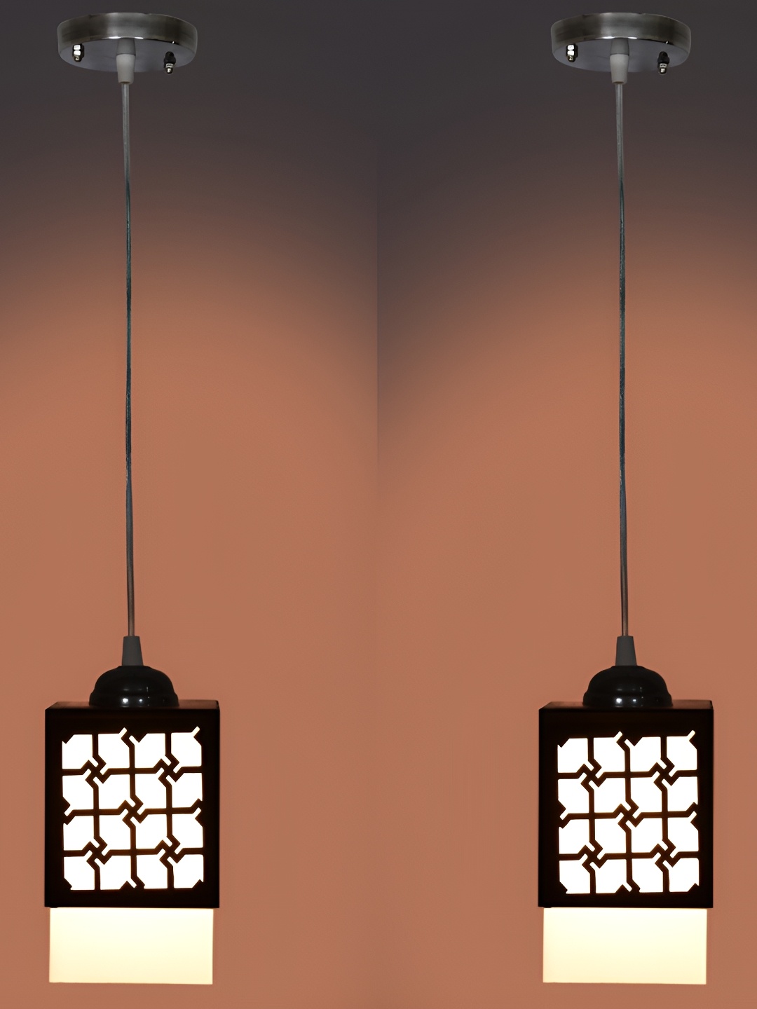 

1ST TIME Black 2 Pieces Textured Traditional Ceiling Lamp