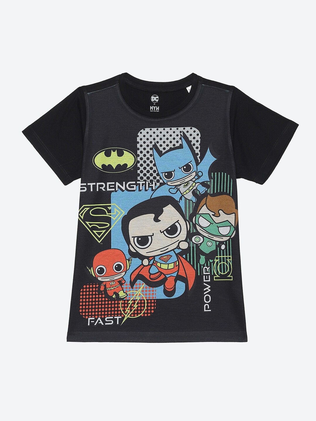 

Wear Your Mind Boys Round Neck Printed cotton T-shirt, Black