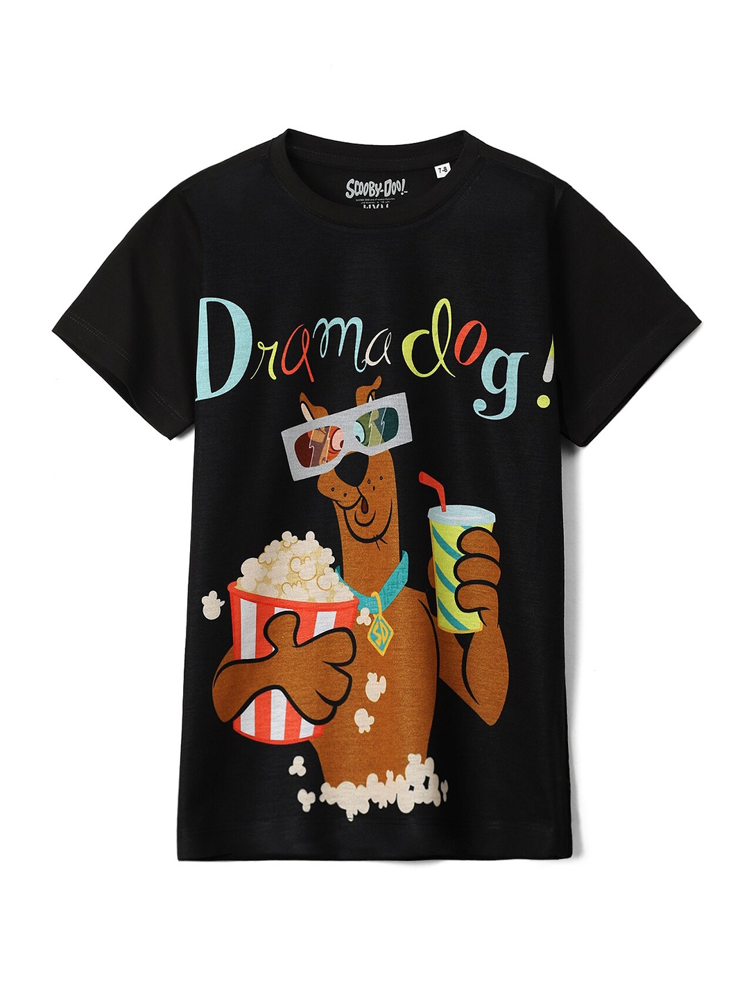

Wear Your Mind Boys Scooby Doo Printed Round Neck Casual T-shirt, Black